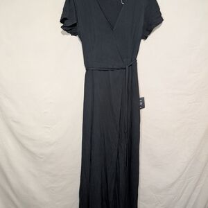 Lulu's Black Maxi Wrap Dress